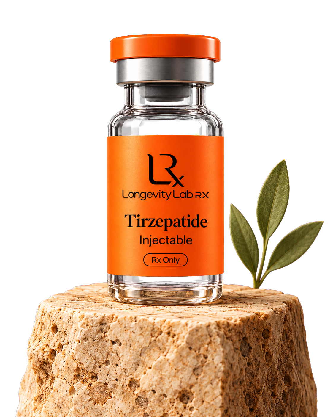 Vial of compounded tirzepatide, illustrative render