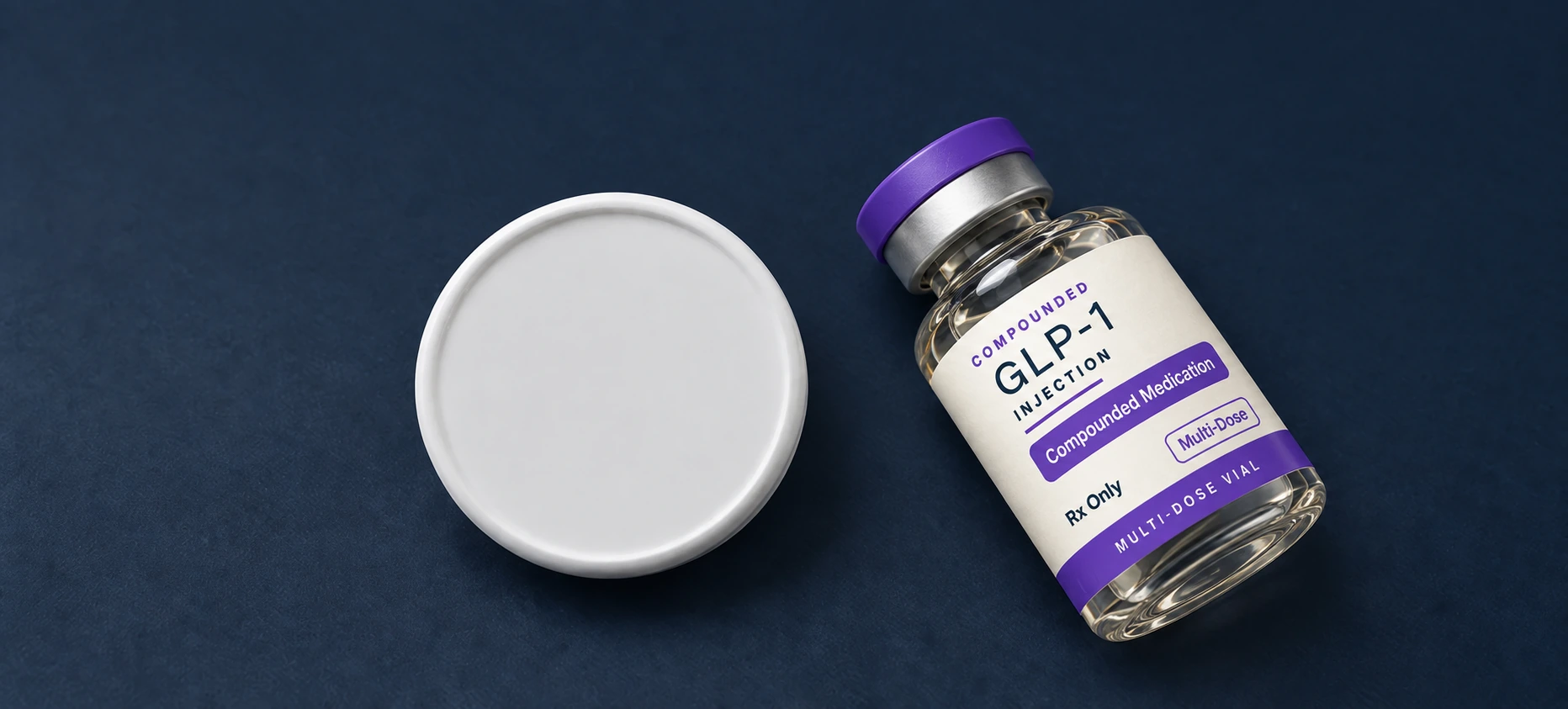 Compounded injection vial and weight loss tablet