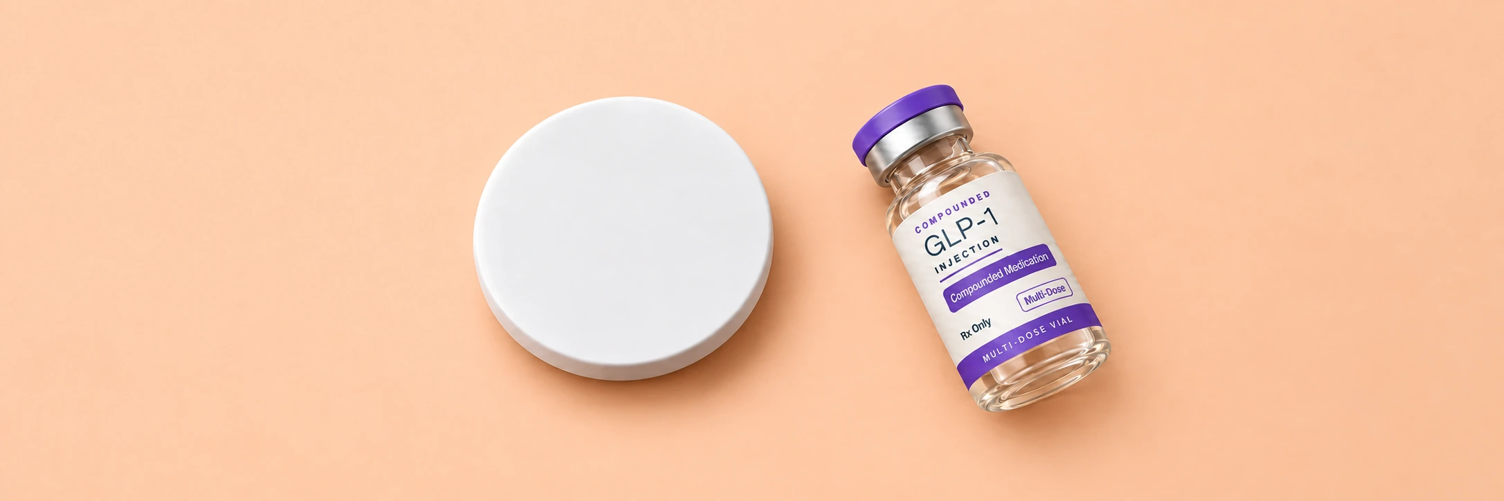 Compounded injection vial and weight loss tablet