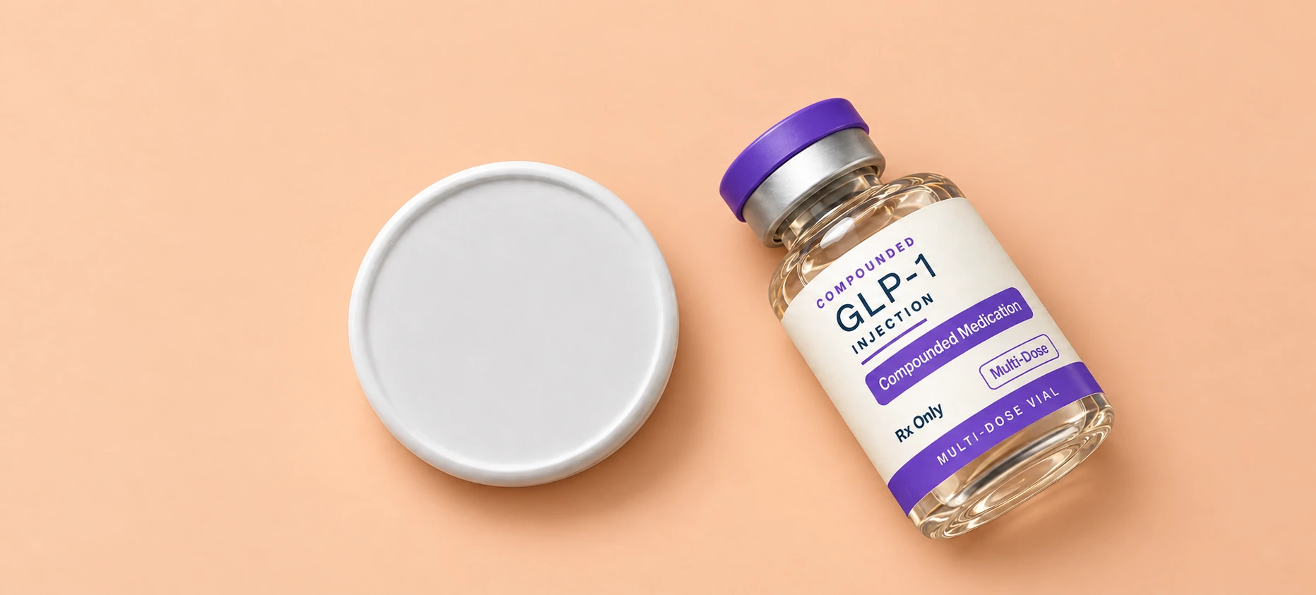 Compounded injection vial and weight loss tablet